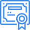 A blue and green pixel art picture of a certificate
